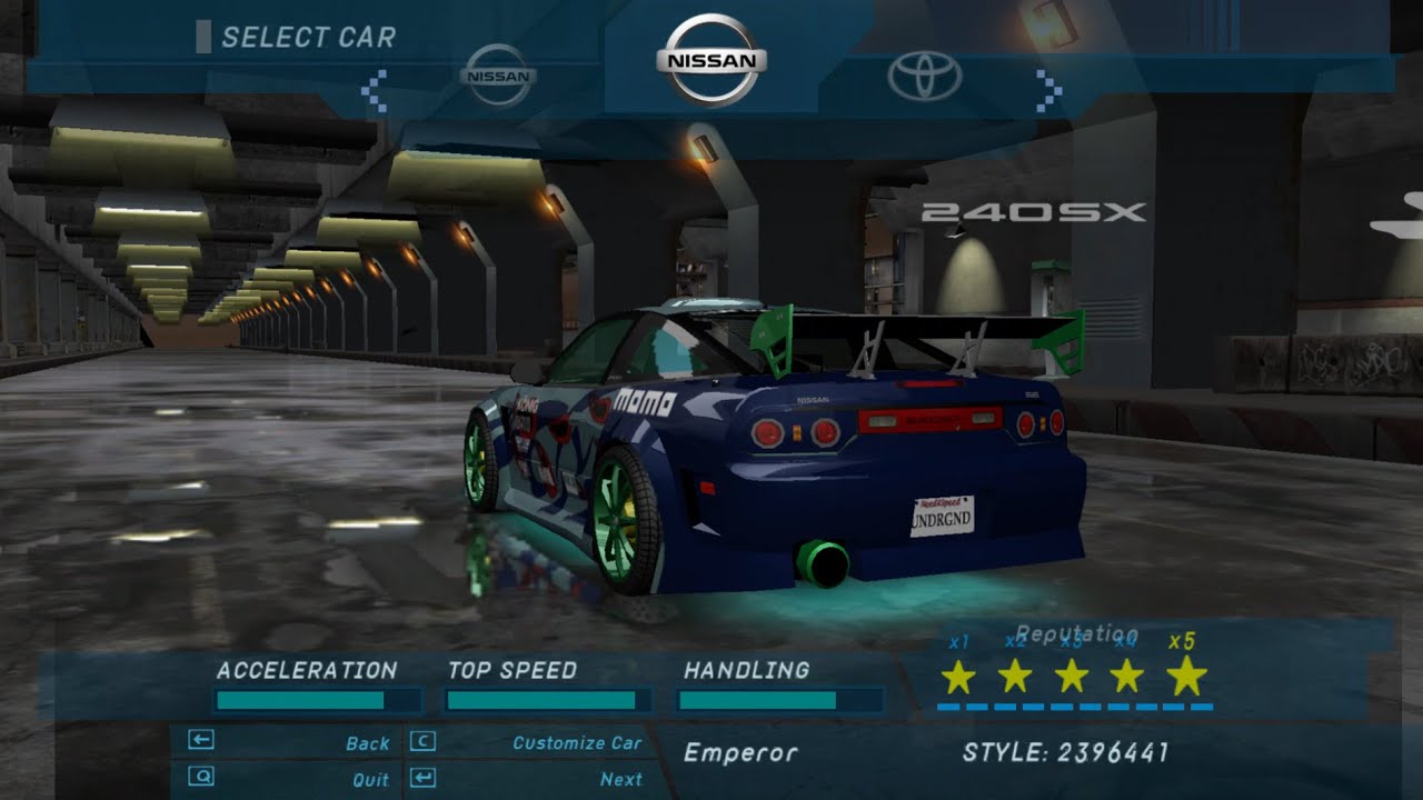 NFS Underground Definitive Edition | Nissan 240SX | Customization and Gameplay