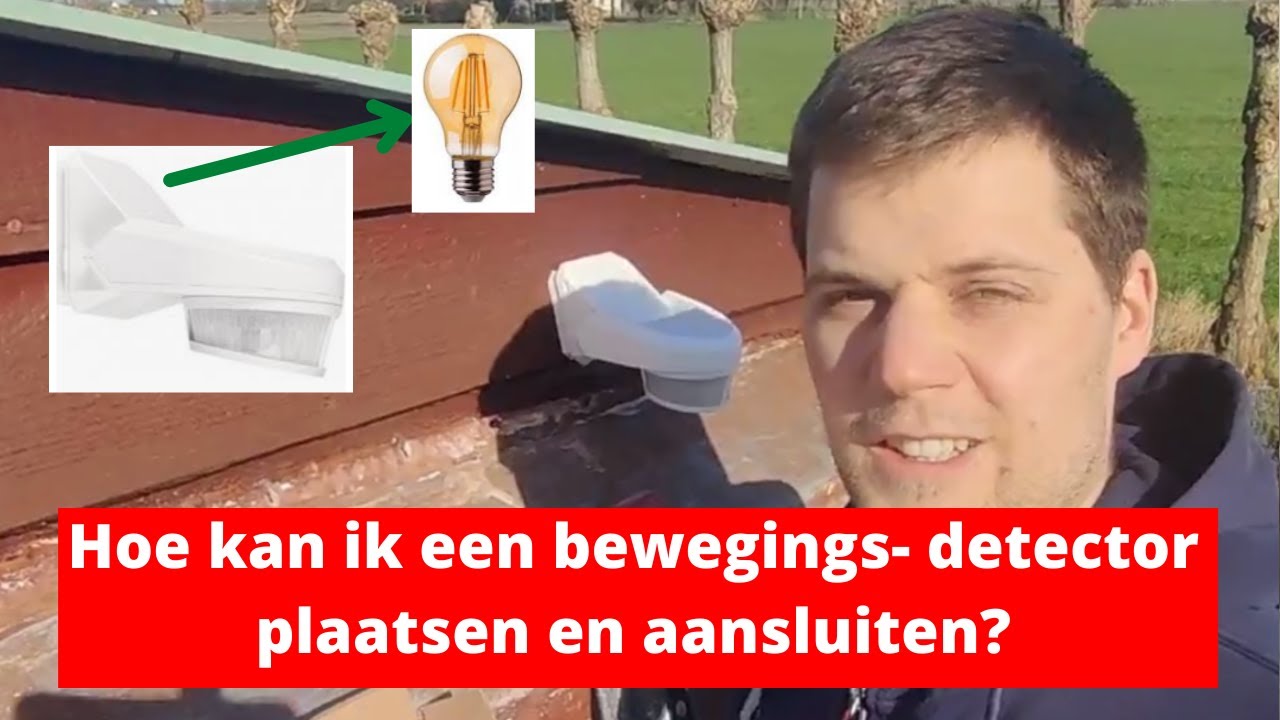 Hoe kan ik een bewegingsdetector plaatsen en aansluiten?