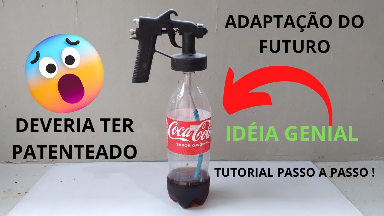 PISTOLA DE PINTURA COM GARRAFA PET AR DIRETO, ESSA ADAPTAÇÃO O MUNDO PRECISA SABER, IDÉIA GENIAL