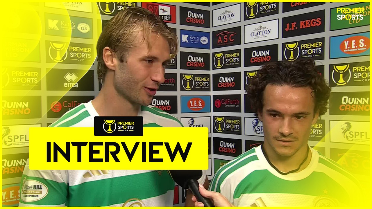 Benjamin Nygren and Mika Baur speak after Celtic's 4-0 victory at Tannadice