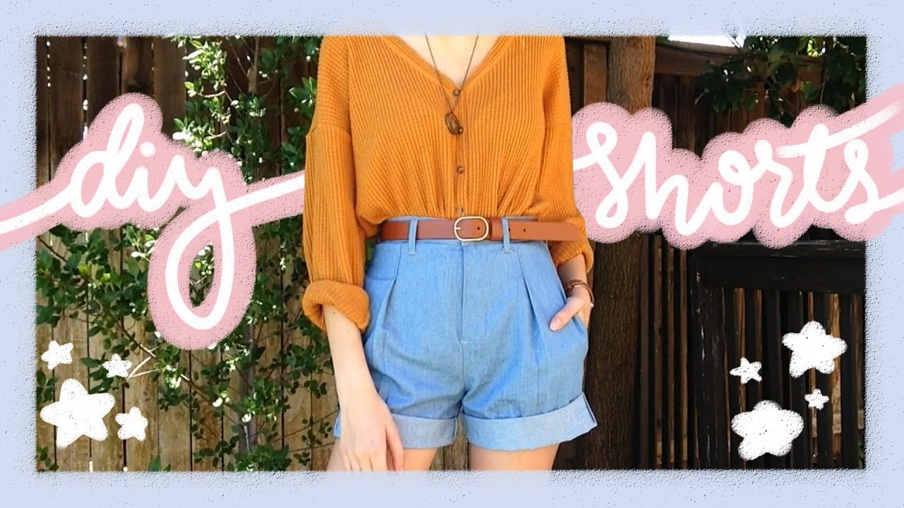 DIY High Waisted Shorts Without A Pattern!