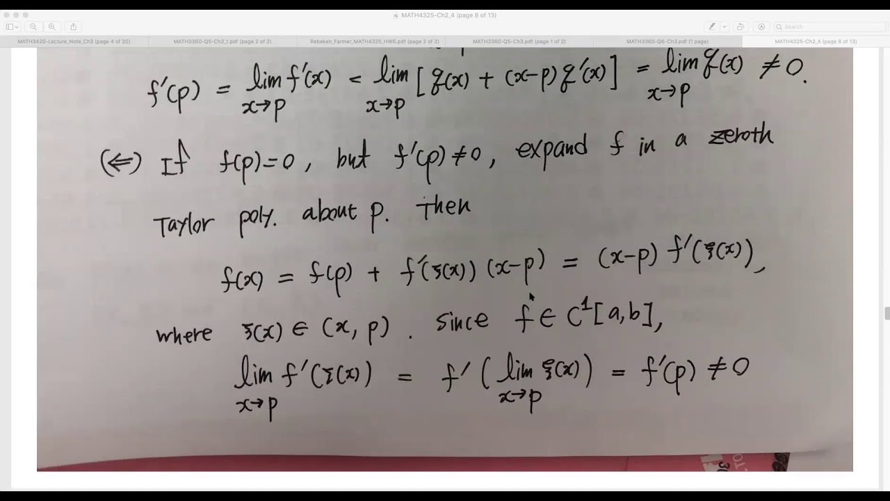 Ch. 2.4 Error Analysis for Iterative Methods Part 2