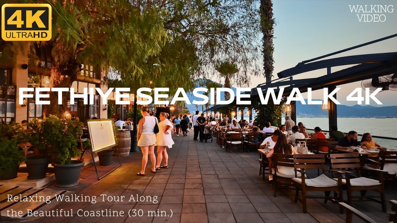 Fethiye Seaside Walk 4K | Relaxing Walking Tour Along the Beautiful Coastline