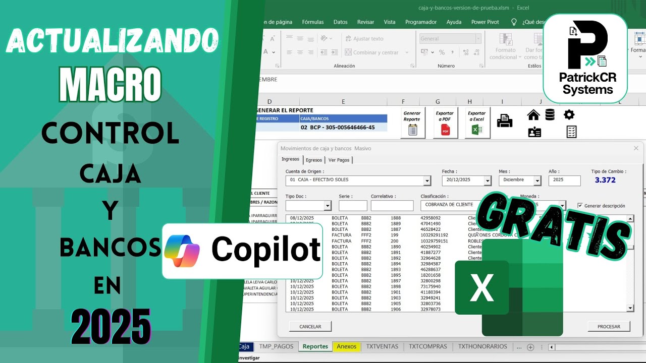 Control de Caja y Bancos en Excel 2025 | Macro Automatizada Gratis con IA