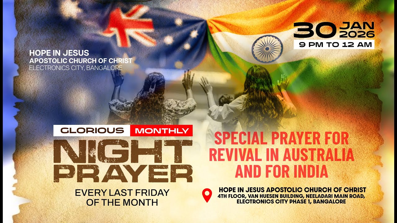 Glorious Friday Night Prayer 🔥 | Special Prayer for Revival 🔥 in Australia  🇦🇺  and in India 🇮🇳