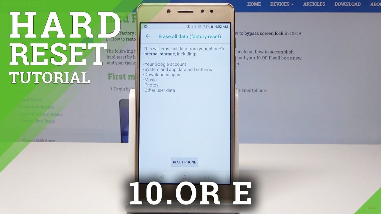 How to Hard Reset 10.OR E - Factory Reset Tutorial