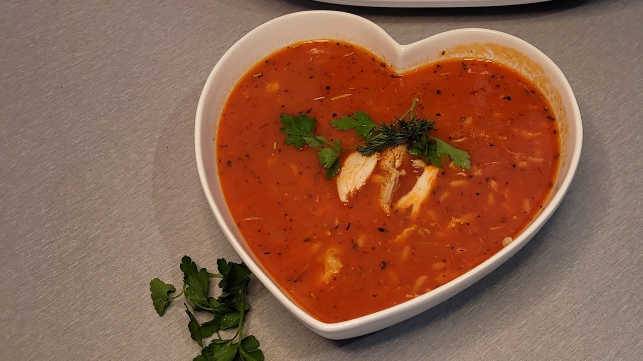 ZUPA POMIDOROWA Z  RYŻEM I KURCZAKIEM. Thermomix Tm6 Gotuj z Paulitą
