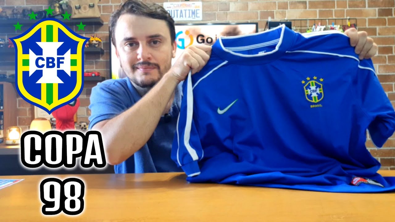CAMISA DA SELEÇÃO BRASILEIRA AZUL COPA DE 1998 I UNBOXING E DETALHES