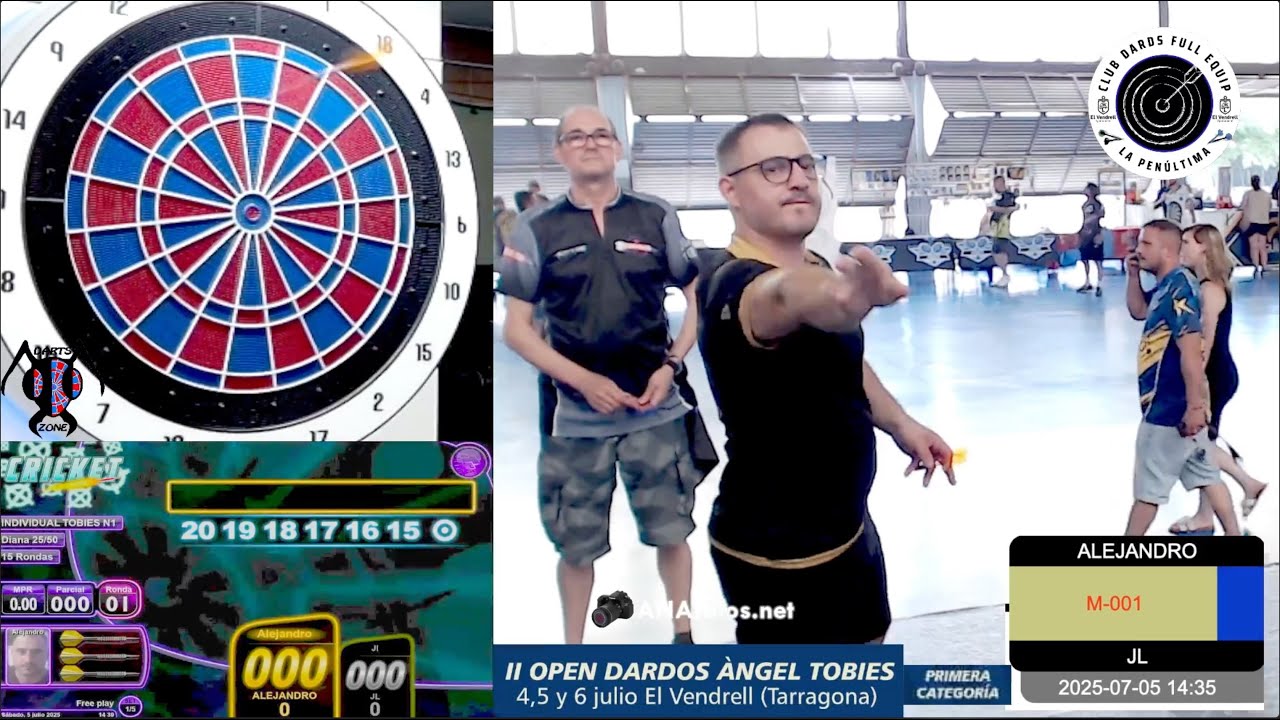 II OPEN de dardos ÀNGEL TOBIES - Individual nivel 1 - ALEJANDRO vs JL