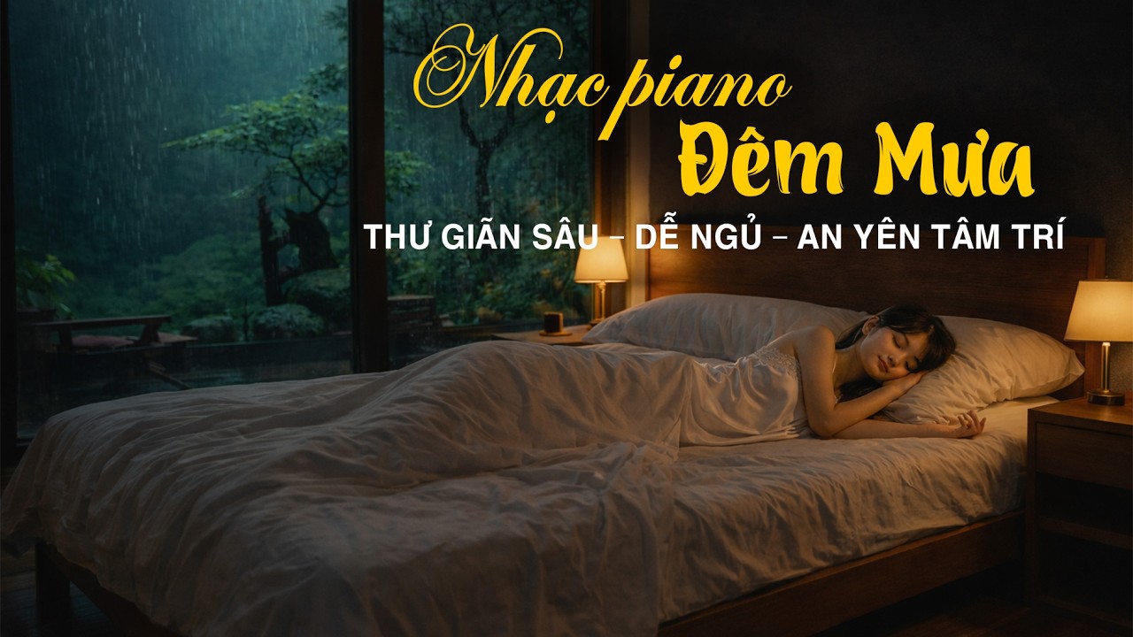 Nhạc Piano Đêm Mưa | Thư Giãn Sâu – Dễ Ngủ – An Yên Tâm Trí