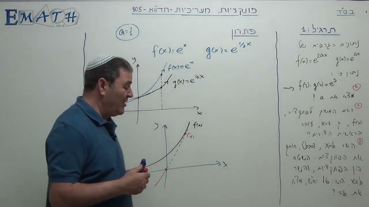 פונקציות מעריכיות - תרגיל בגרות 1