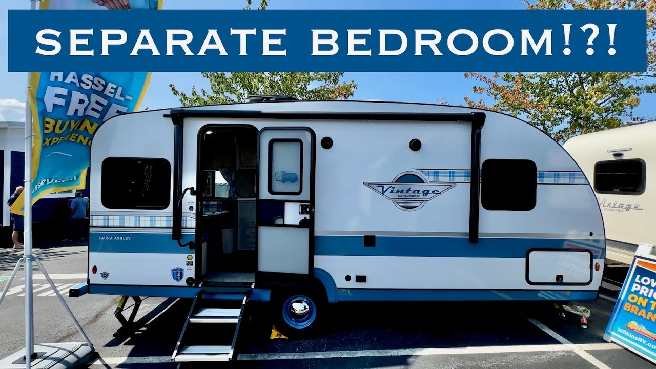 Gulf Stream Vintage Cruiser 19ERD Coach X Laura Ashley: Separate Walkaround Bedroom in Small Camper