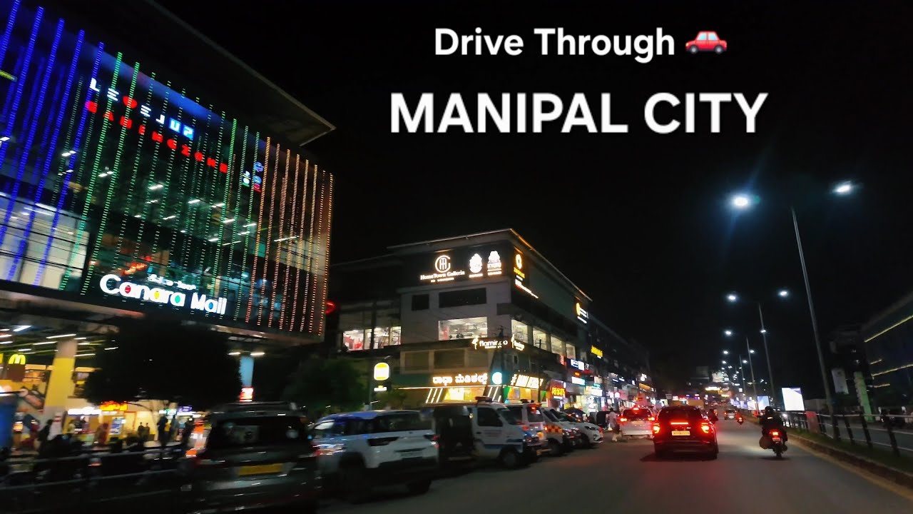 Driving Through Manipal City at Night 🚗 | City Lights & Calm Roads | Udupi’s Famous University Town