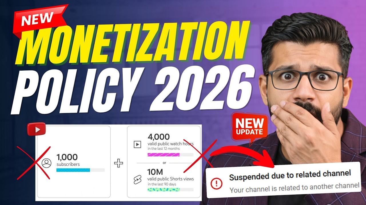 New Monetization Policy 2026 | Suspended due to related Channel Policy Update