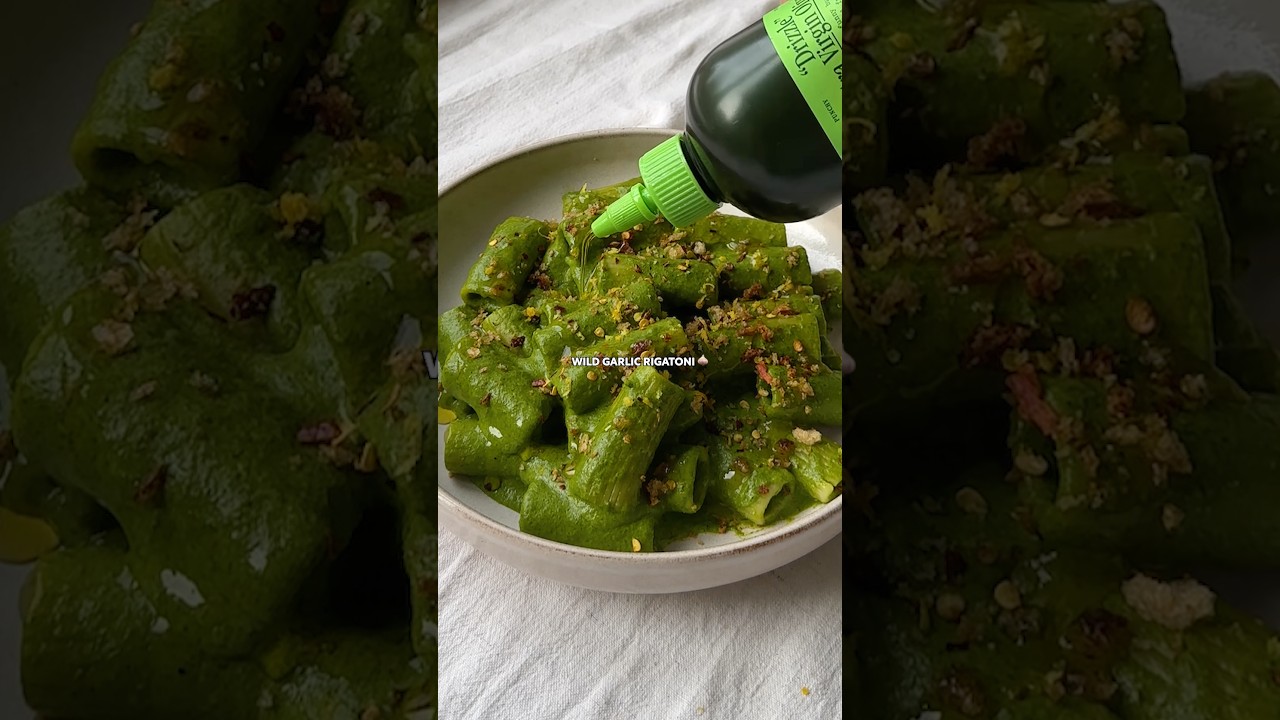 🧄 Ригатони с диким чесноком 🍃 #кулинария #рецепт #простойрецепт