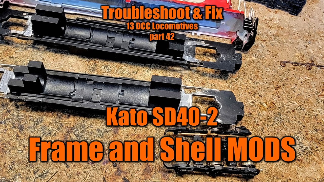 13 FIX 42 HO Scale Kato SD40-2 Frame and Shell MODS