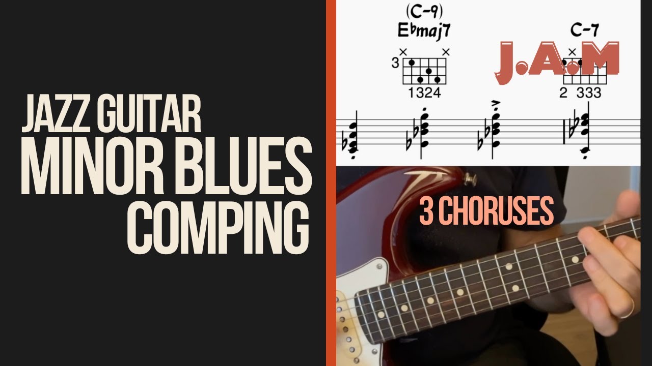 Jazz Guitar Comping: 3 Choruses on Minor Blues