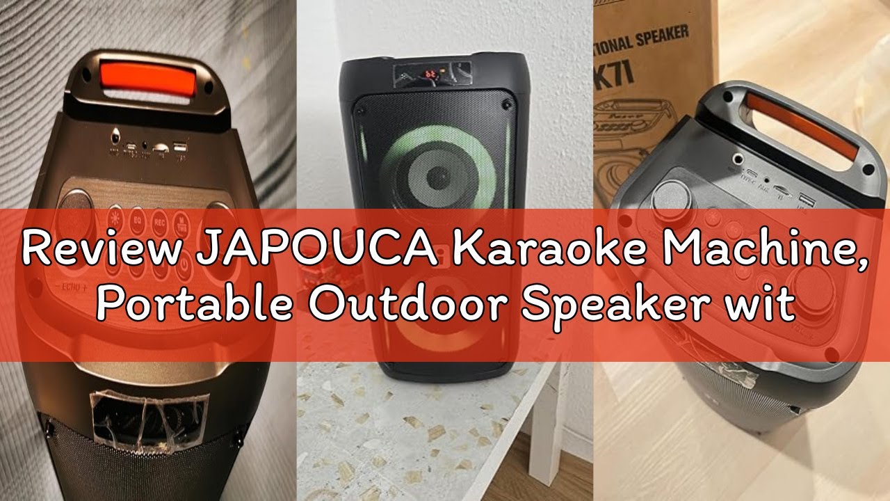 Review JAPOUCA Karaoke Machine, Portable Outdoor Speaker with 2 Wireless Microphones, PA System with