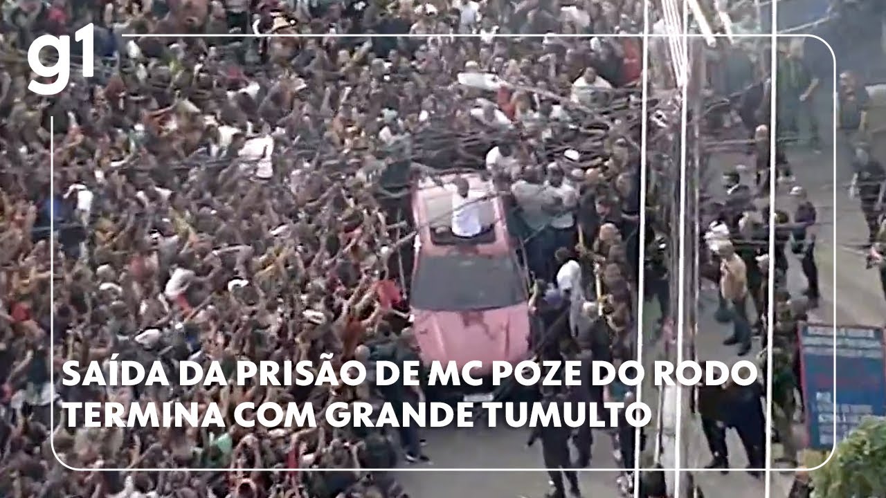 Saída da prisão de MC Poze do Rodo termina com muita confusão no Rio de Janeiro