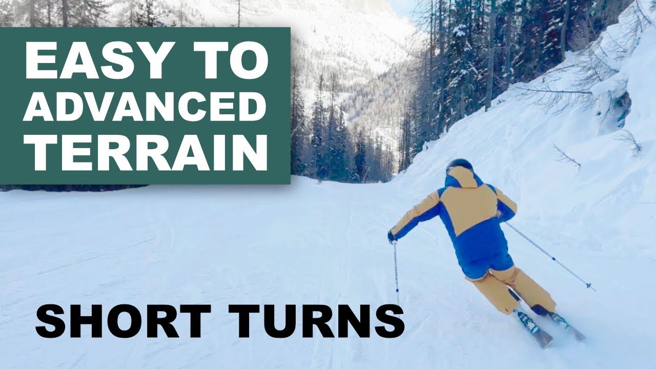 Short turn freeski beginner runs to advanced runs slow to fast   Reilly McGlashan