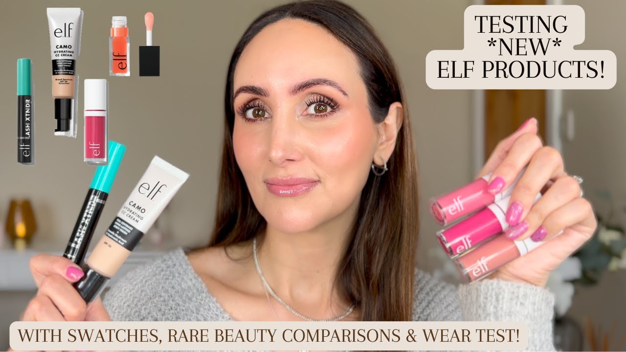 NEW ELF CAMO LIQUID BLUSHES |  ELF CAMO HYDRATING CC CREAM | ELF LASH XTNDR MASCARA & ELF LIP OIL!