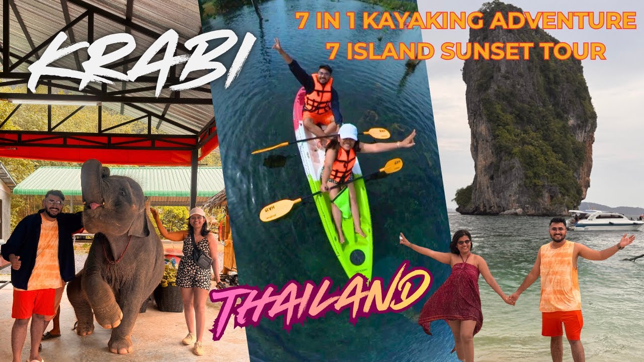 Krabi Day 3 🇹🇭 | 7 Islands Sunset Tour & Kayaking Adventure
