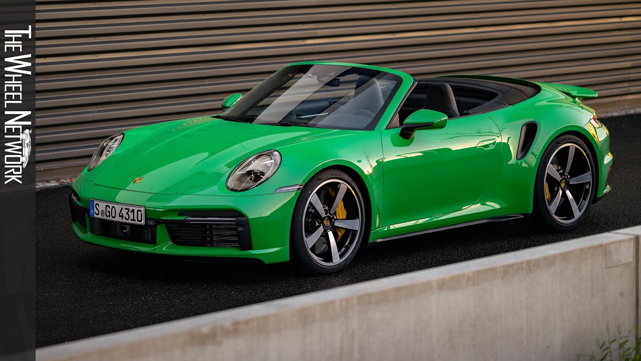 2021 Porsche 911 Turbo Cabriolet | Python Green | Driving, Interior, Exterior