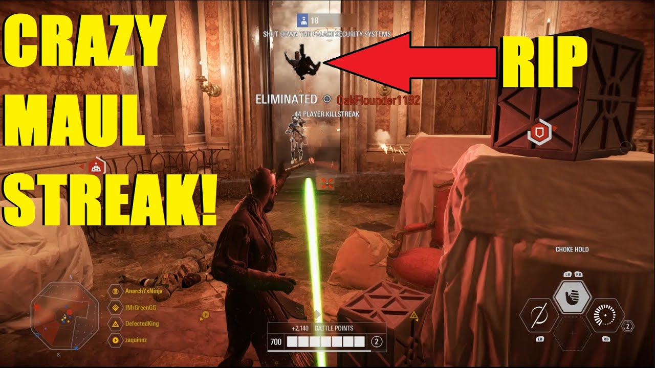 Star Wars Battlefront 2 - CRAZY Darth Maul Killstreak! Killed so many Anakin players XD