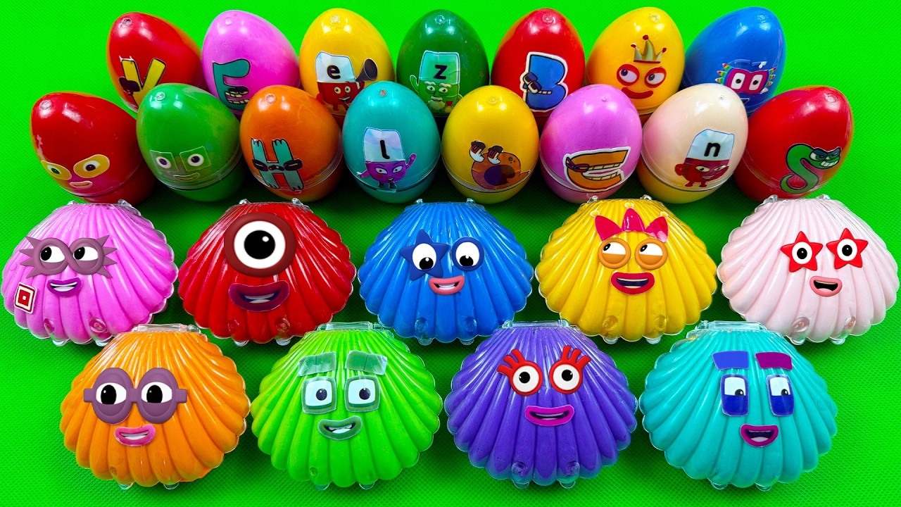 Numberblocks Mixing ASMR: Finding Fun Slime Clay in Mussel, Eggs Colorful! Satisfying Slime ASMR