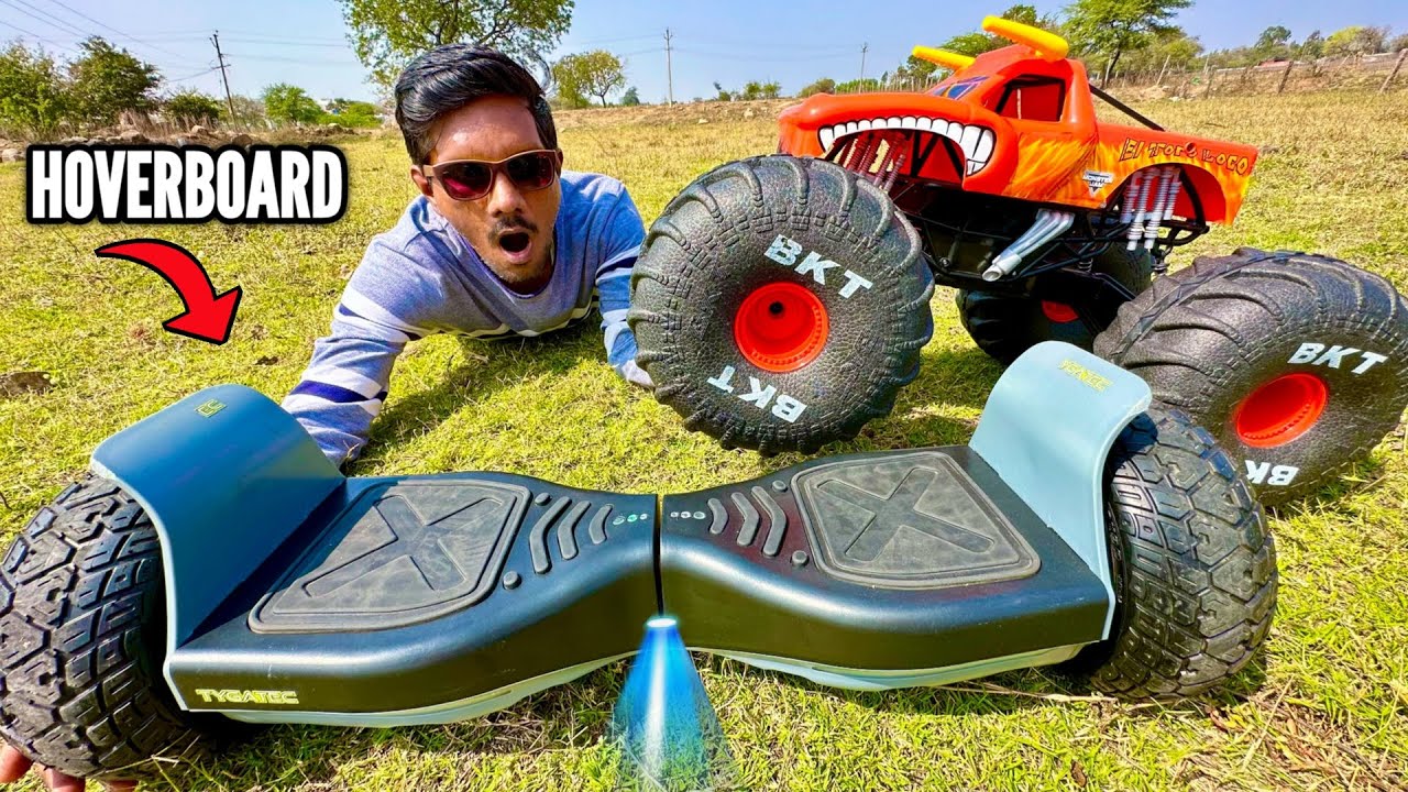 Fastest Electric Hoverboard Vs RC Monster jam Eltoro Car Unboxing & Fight - Chatpat toy tv