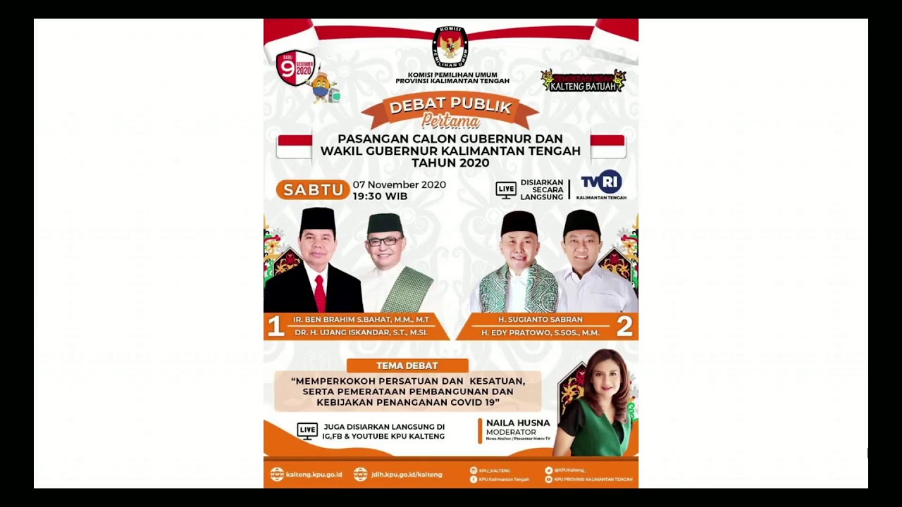 [Live] Debat Pertama Pasangan Calon Gubernur dan Wakil Gubernur Kalimantan Tengah