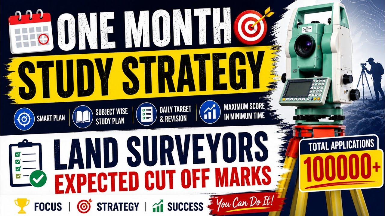 Land Surveyor 1 Month Study Plan 🔥 | Paper 1 + Paper 2 | Expected Cut Off Marks