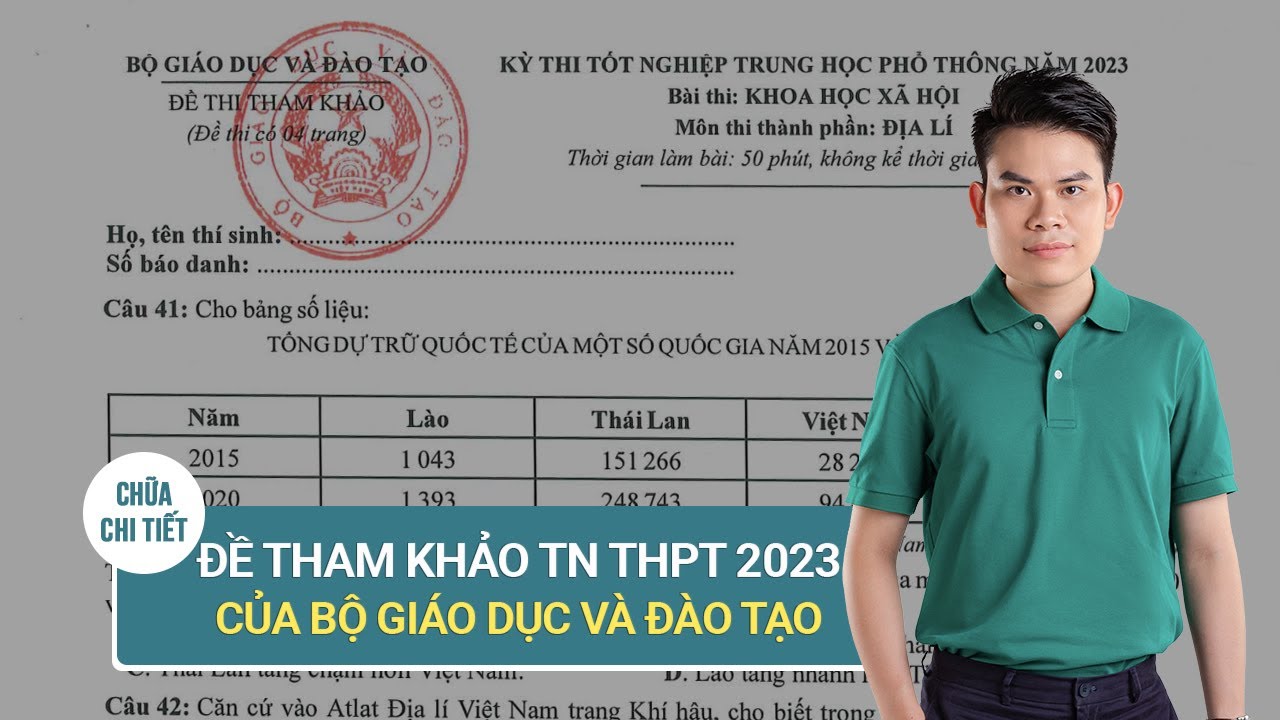 CHỮA CHI TIẾT ĐỀ THAM KHẢO MÔN ĐỊA LÍ 2023 - THI TN THPT - ĐẦY ĐỦ & TRỌNG TÂM