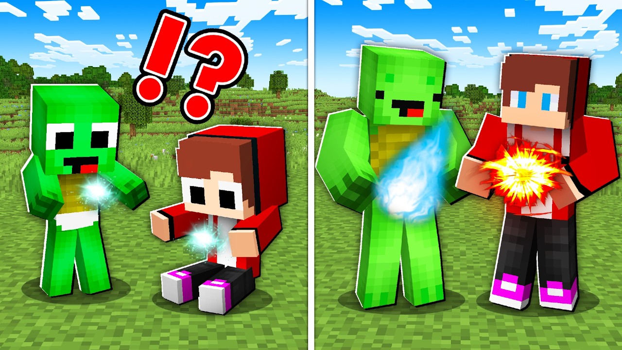 JJ and Mikey from BIRTH to IMMORTAL ELEMENTAL Survival Battle in Minecraft - Maizen
