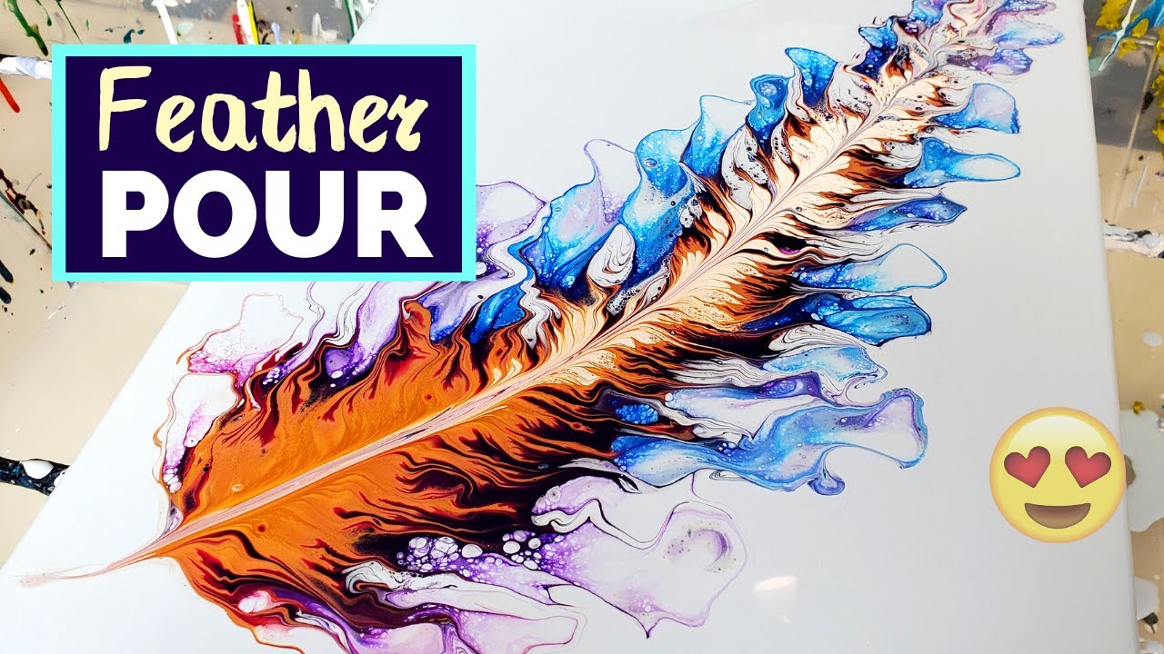 Must See🤩 Acrylic Pouring Feather with Negative Space - MIND-BLOWING! Fluid Art for Beginners