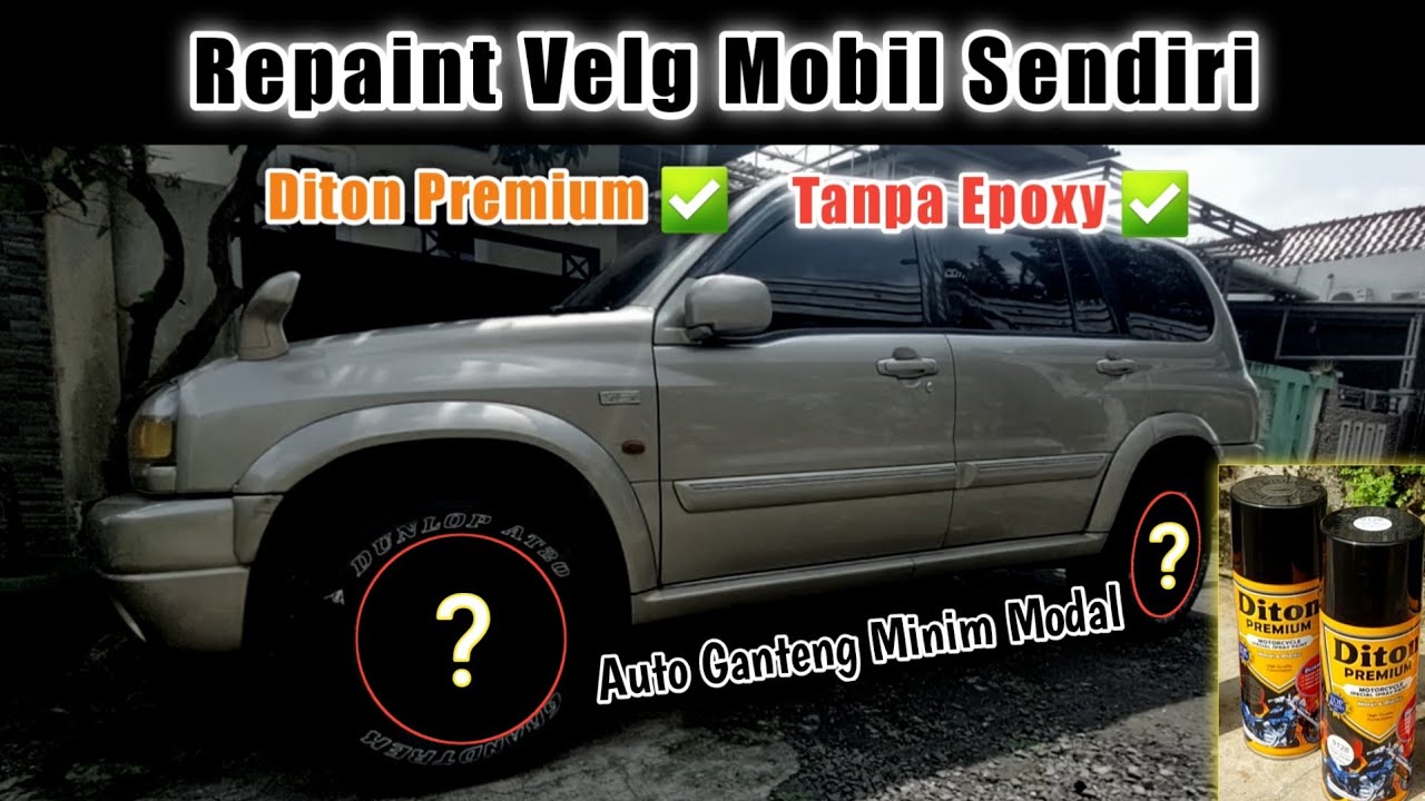 Repaint Velg Mobil Pakai Cat Semprot Pilox Diton Premium Silver Grey (Gun Metal)