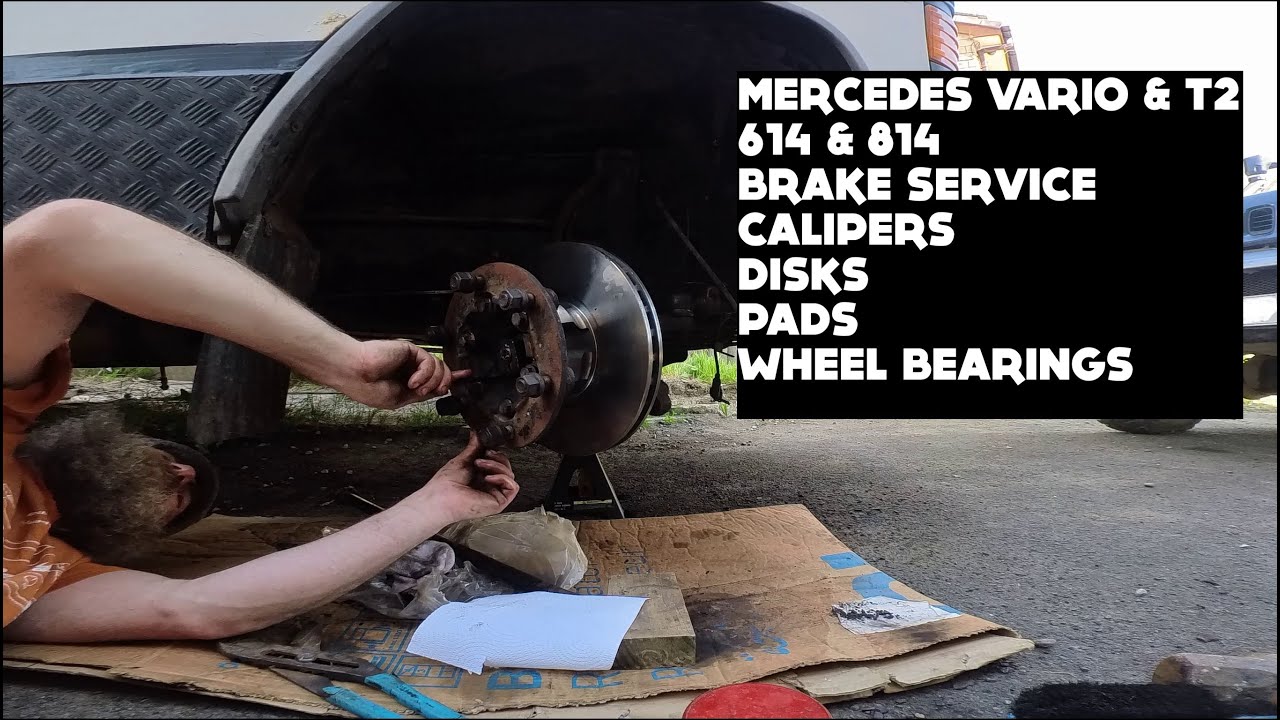 Mercedes 814 T2 Vario Brake disk, caliper, pad, wheel bearing.