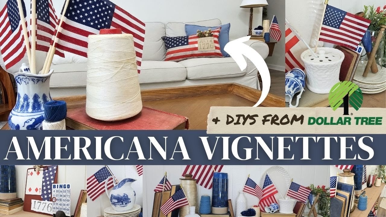 Patriotic Dollar Tree DIYs & Goodwill Bins Challenge • 2024 4th of July • Summer Decor for your home