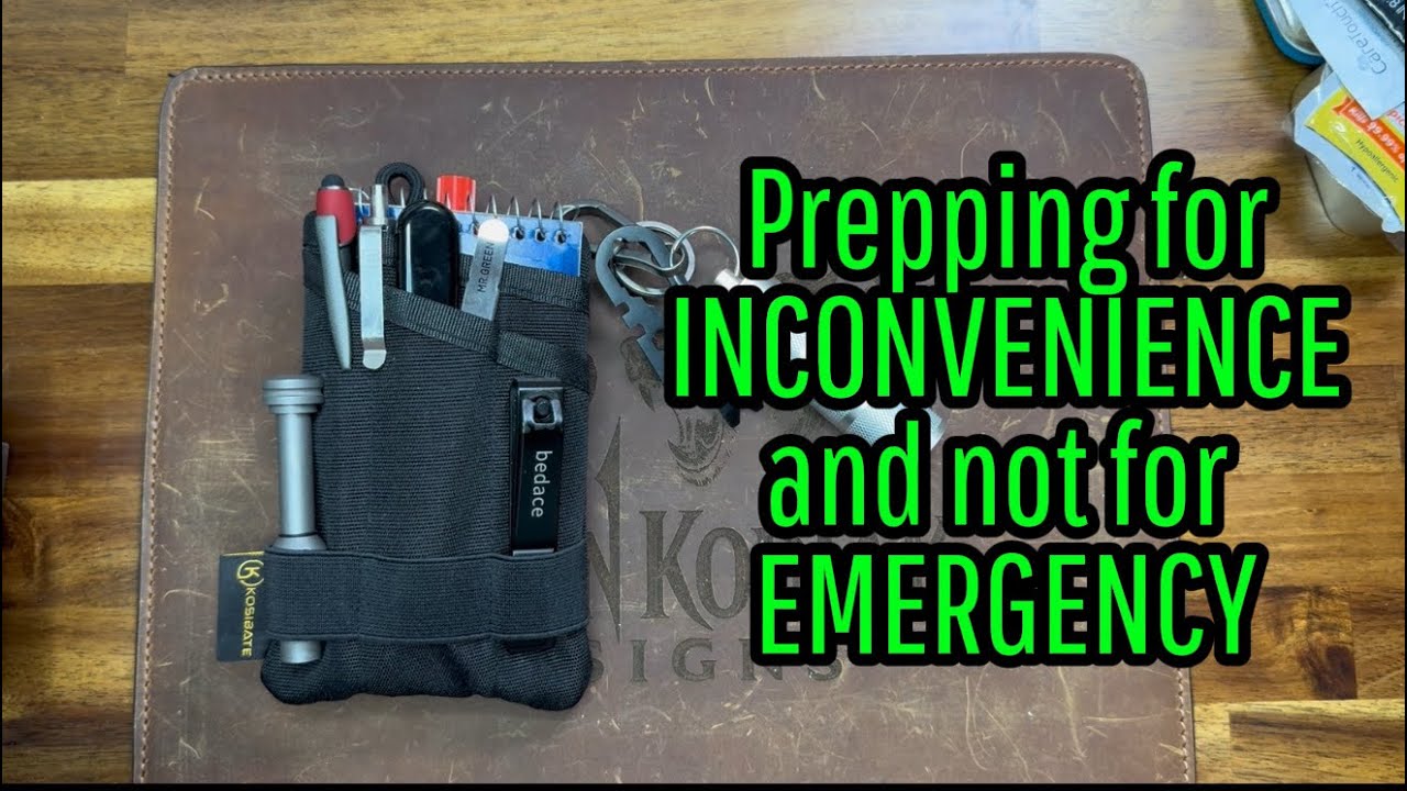Preparing for inconvenience more than emergency.  The kit Chris created, keeps, and carries. #edc