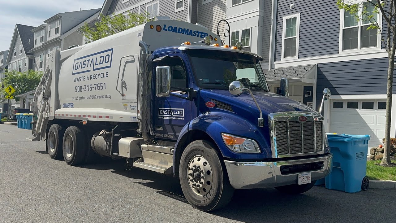 Gastaldo Waste & Recycle 105 ~ Peterbilt 548 Loadmaster Enviromaster  Split Rear Loader Trash Truck