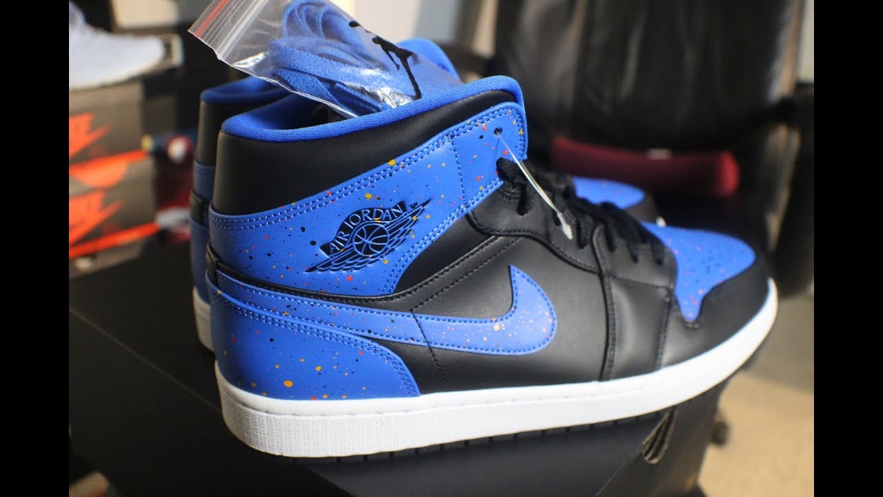 Jordan 1 royal paint splatter