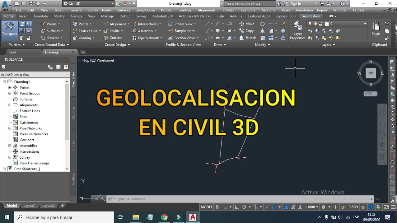 solucionar problema de geolocalizacion y hacer la GEOLOCALIZACION EN CIVIL 3D