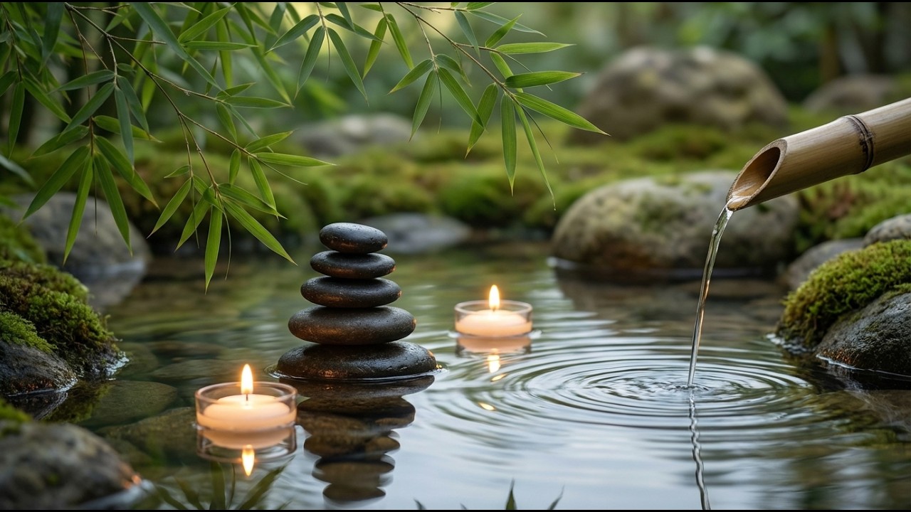 Không Gian Thiền Với Piano & Nước Chảy 🌿 Giảm Stress Nhanh  Zen Piano & Water Sounds for Inner Peace