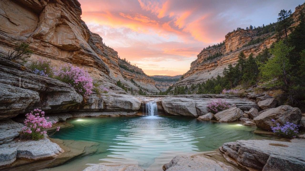 Soothing Waterfall Sounds with Relaxing Music 🌿 | Sleep, Calm & Focus