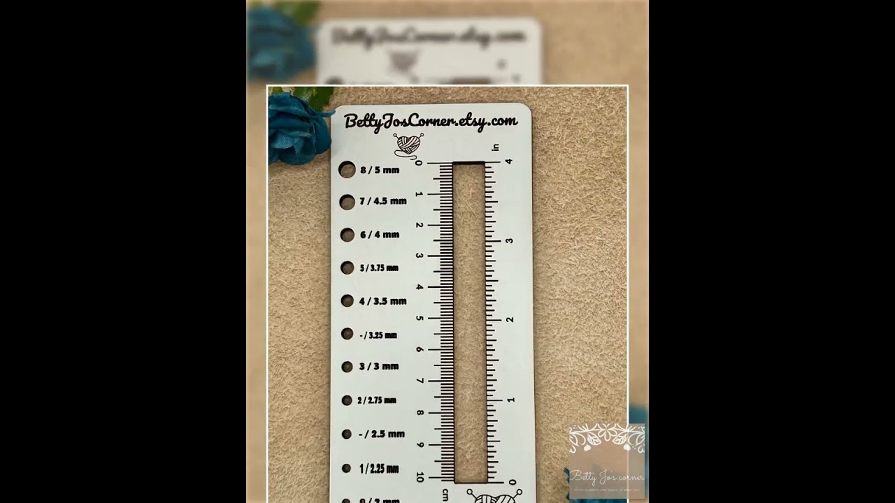 Knitting Ruler with Gauge Swatch Ruler and Needle Sizes - Perfect for Accurate Stitch Counts
