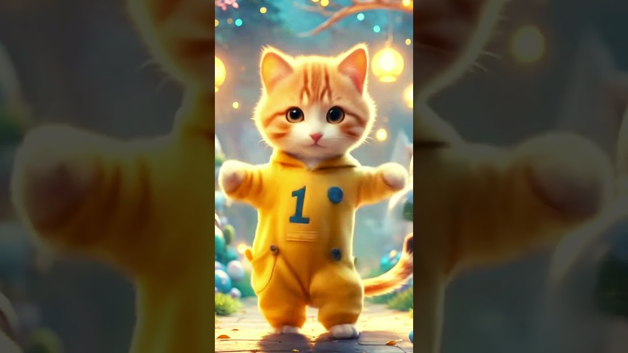 Chaton danse Chat marrant qui danse Chat adorable mignon  #chaton #chatmignon  #cat #cute #kitten