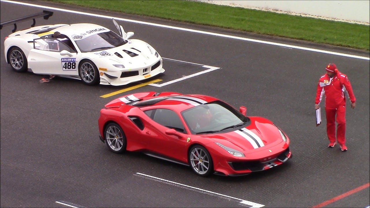 Brand new Ferrari 488 Pista racing at Ferrari Racing days on Spa Francorchamps