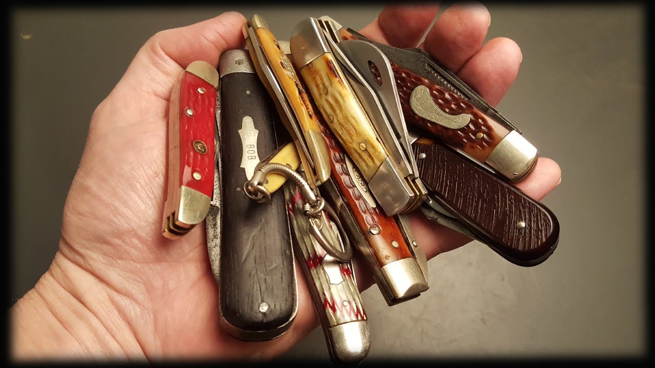Handful of Vintage Pocket Knives No. 5 + an Old Fixed Blade