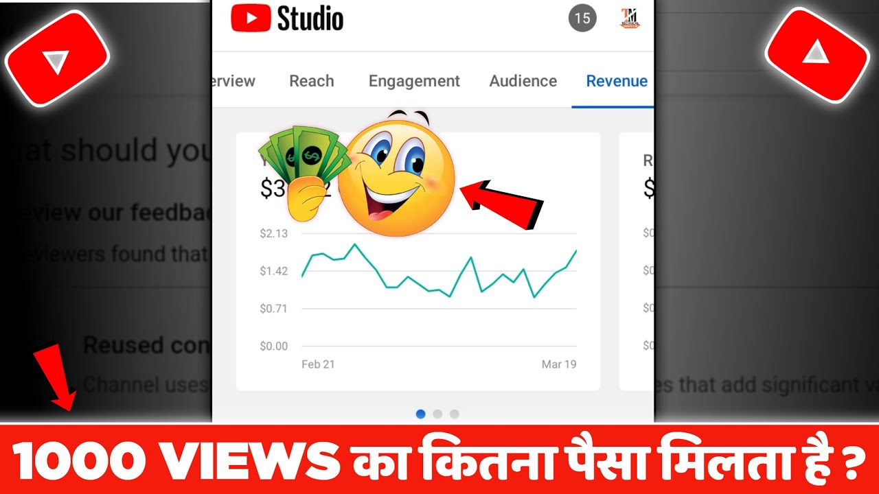 YouTube 1000 Views का कितना पैसा देता है ? 🤑 || 1000 views on youtube how much money