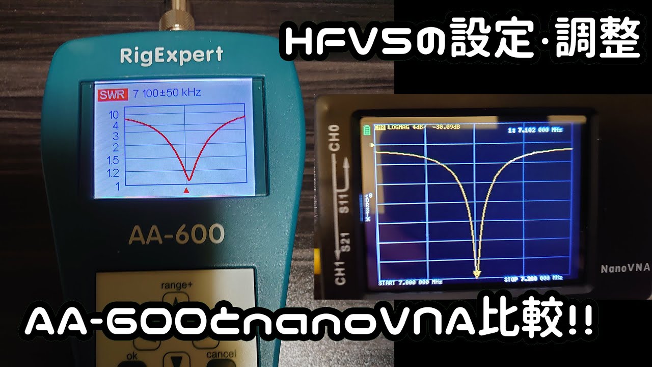HFV5の設置・調整！アンテナアナライザーAA-600とnanoVNA比較！